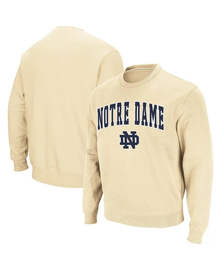 Мужская толстовка с круглым вырезом и логотипом Notre Dame Fighting Irish Arch gold