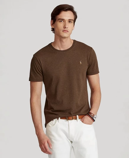 Мужская футболка Polo Ralph Lauren Custom Slim, орехово-коричневая