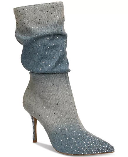 Женские модельные сапоги Raquell Slouch с острым носком и украшениями Thalia Sodi Womens ombre denim