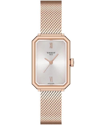 Женские часы-браслет из нержавеющей стали Tissot из розового золота, серебро 21,80 мм