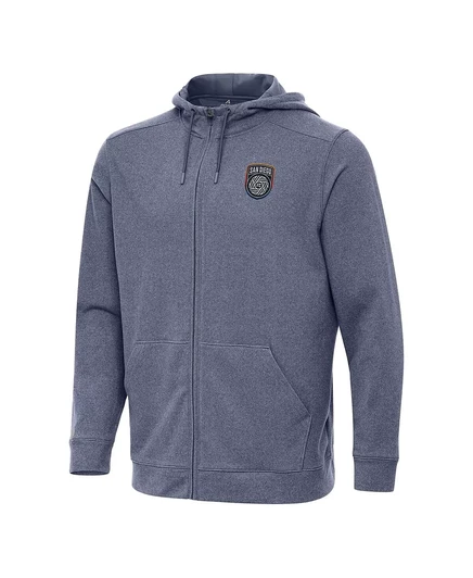 Мужская куртка с капюшоном на молнии Heather Navy San Diego FC от Antigua  heather navy