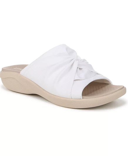 Женские босоножки-горки BZees Cherish, которые можно стирать с открытым носком bright white stretch fabric