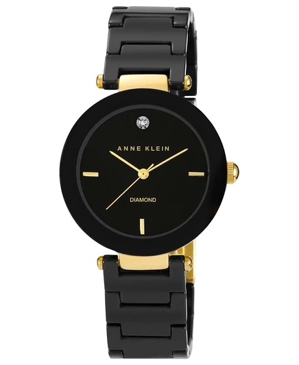 Женские часы Anne Klein AK-1018BKBK, керамика, 33 мм, черные