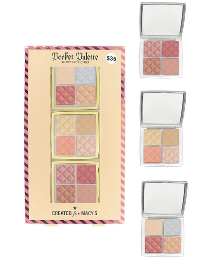 3 шт. Набор карманной палитры Glowy для глаз и щек, созданный для Macy's white
