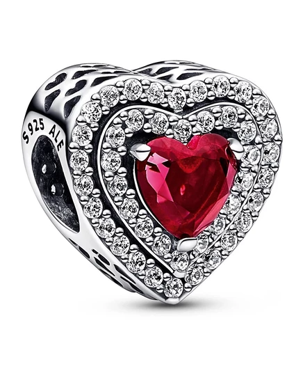Шарм Pandora Sparkling Levelled Heart, красный