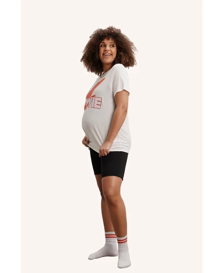 Женская футболка NOM Maternity The Groove, белая