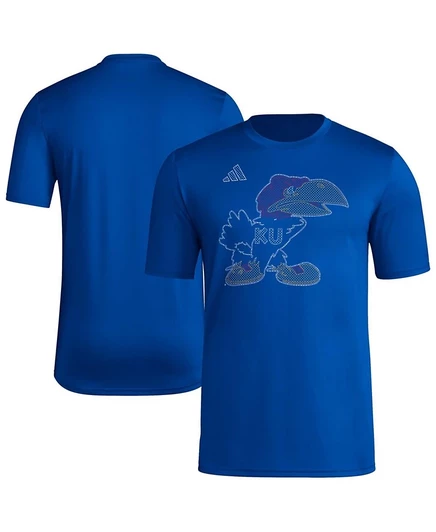 Мужская футболка Adidas Kansas Jayhawks с принтом, синяя