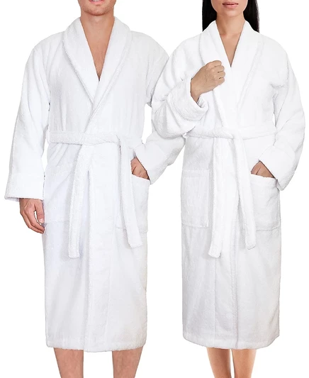Унисекс халат American Soft Linen 100% хлопок, белый