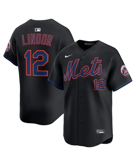 Мужская джерси Nike Francisco Lindor New York Mets, черная