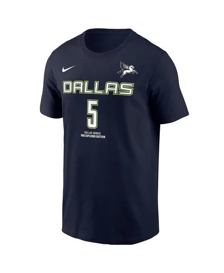 Мужская футболка Nike Paige Bueckers Navy Dallas Wings 2025 WNBA Draft Explorer Edition с именным номером от Nike navy