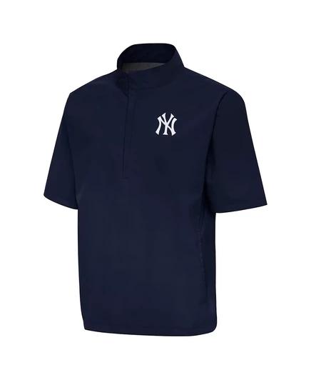 Мужская ветровка Antigua Navy New York Yankees Brisk на молнии с четвертью navy