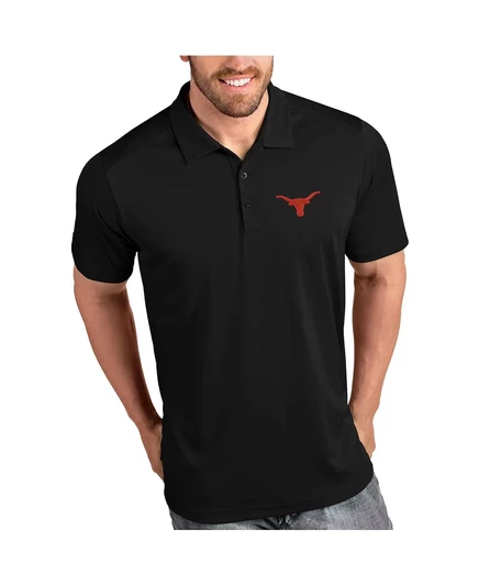 Мужское поло Antigua Texas Longhorns Desert Dry, черное