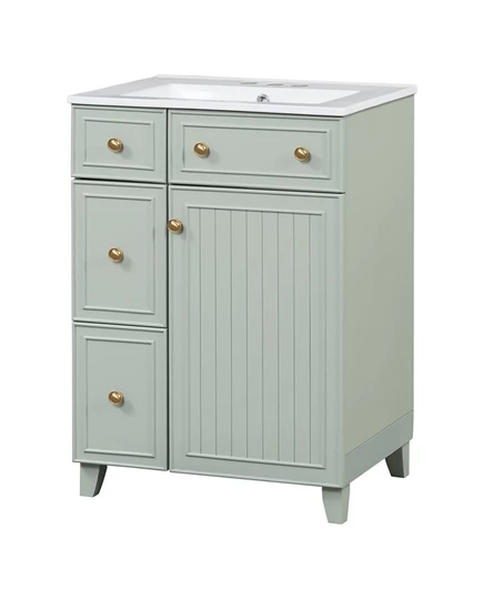 Тумба для ванной CASAINC 61×46×87 см с раковиной, зеленая