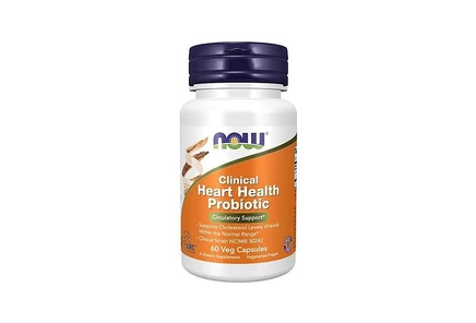 Пробиотик для здоровья сердца Now Foods,60 растительных капсул белого цвета