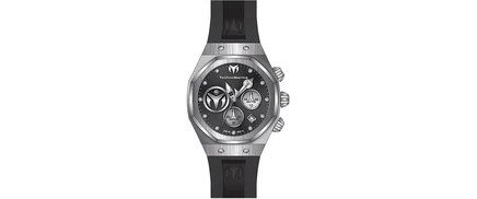 Женские часы TechnoMarine TM-523004 Reef кварцевые хронограф, серебристые с черным циферблатом