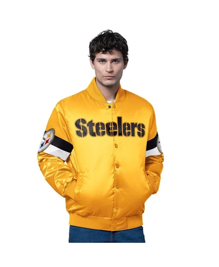 Мужская студенческая куртка Starter Steelers, золотая
