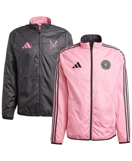 Мужская куртка Adidas Inter Miami реверсивная, розово-черная