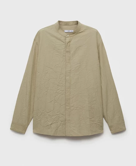 Мужская рубашка с круглым вырезом от Mango pastel green