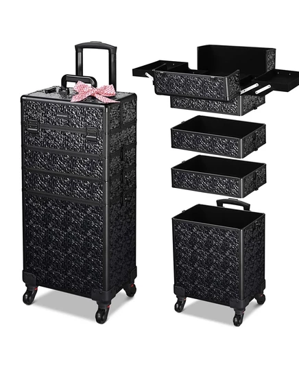 Кейс для косметики Byootique 4-в-1 на колесах, черный