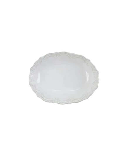 Малая овальная миска Vietri Incanto Stone White Lace, белая