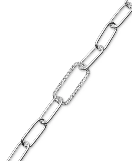 Браслет-цепочка с открытым звеном Lauren Ralph Lauren Crystal Pavé из чистого серебра sterling silver