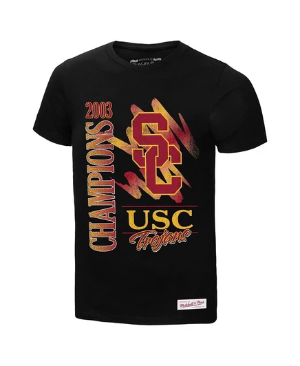 Мужская черная футболка Mitchell & Ness USC Trojans Retro Brush Mineral Wash от Mitchell & Ness black