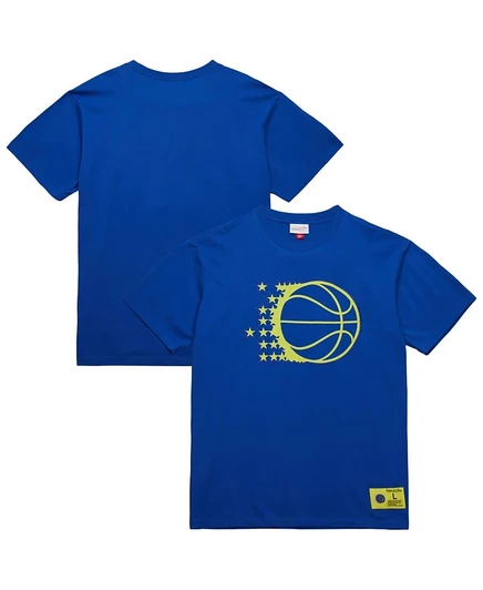 Мужская синяя футболка премиум-класса Mitchell & Ness Orlando Magic Hardwood Classics Neon Nights синего цвета