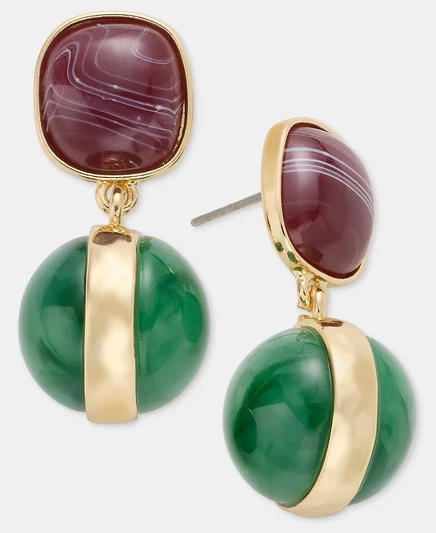 Серьги-подвески Style & Co, разноцветные