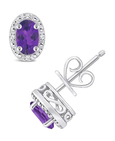 Женские серьги-пусеты Macy's с камнем, аметист