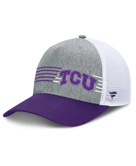 Мужская бейсболка Fanatics TCU Trucker, серо-фиолетовая