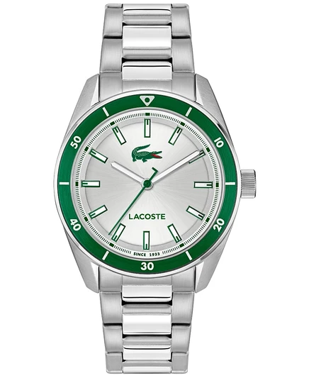 Мужские часы-браслет из нержавеющей стали Boston Silver Tone от Lacoste, серебро 39 мм