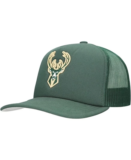 Мужская кепка Mitchell & Ness Milwaukee Bucks тракер, зеленая