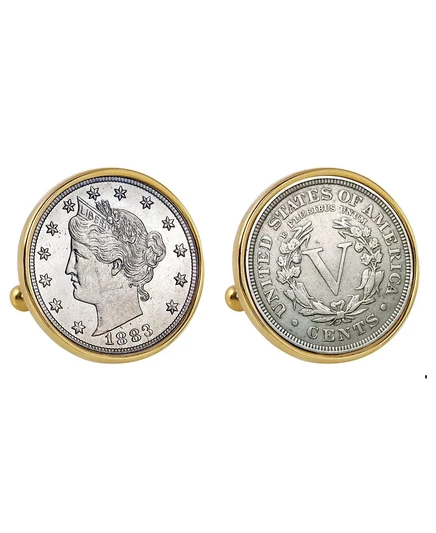 Мужские запонки American Coin Treasures с монетой 1883, золотые