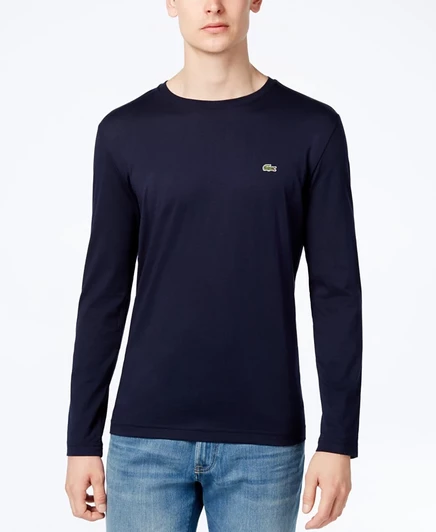 Мужская футболка Lacoste с длинным рукавом, синяя