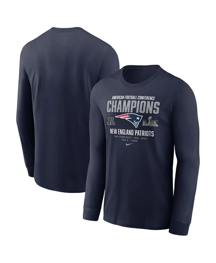 Мужская футболка Nike Patriots с длинным рукавом, синяя