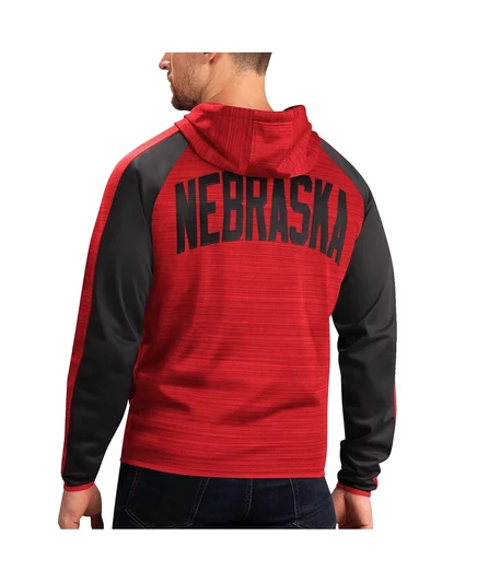 Мужская спортивная куртка с капюшоном Scarlet Nebraska Huskers Neutral Zone реглан на молнии G-III Sports от Carl Banks scarlet