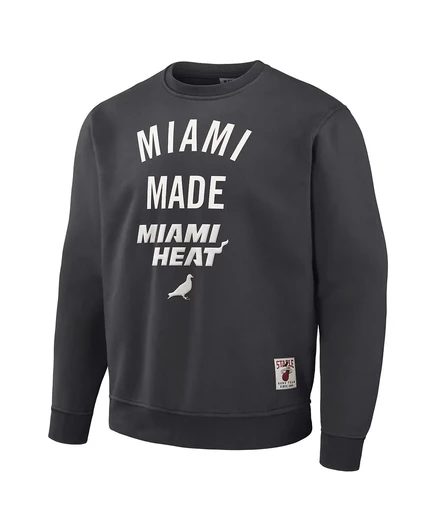 Мужская толстовка-пуловер из плюша NBA x Staple Anthracite Miami Heat anthracite