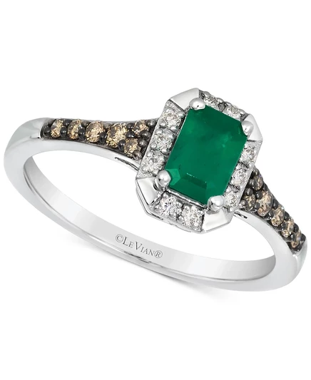 Кольцо Le Vian с изумрудом 1/3 карат в 14k белом золоте