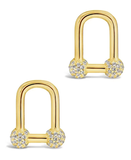 Женские серьги-гвоздики Ramzee Sterling Forever gold-tone