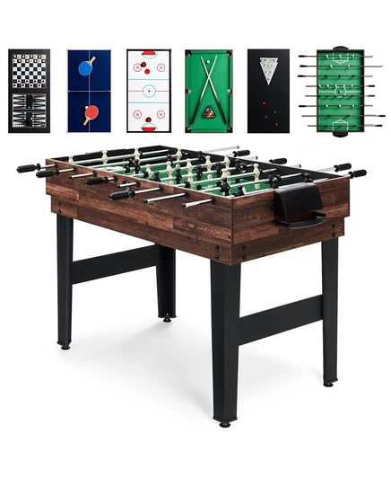 Набор настольных игр Best Choice 2x4 фута 10 в 1 для хоккея, настольного футбола, бильярда, шаффлборда и пинг-понга коричневый