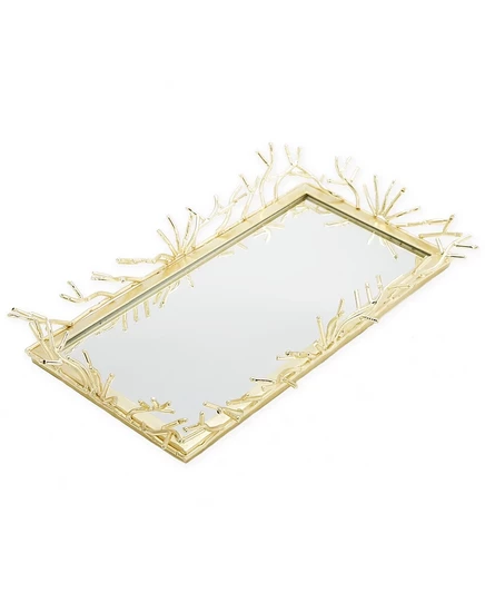 Зеркальный поднос Classic Touch 30×15 см, желтый