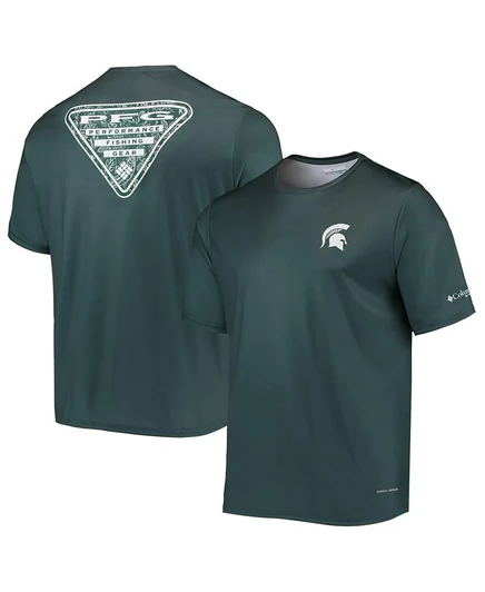Мужская футболка Columbia Green Michigan State Spartans Terminal Tackle Omni-Shade зеленого цвета