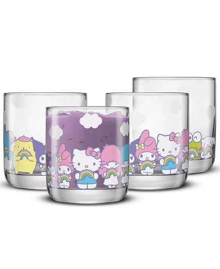 Набор стаканов JoyJolt Sanrio Hello Kitty 4 шт., 295 мл, разноцветные