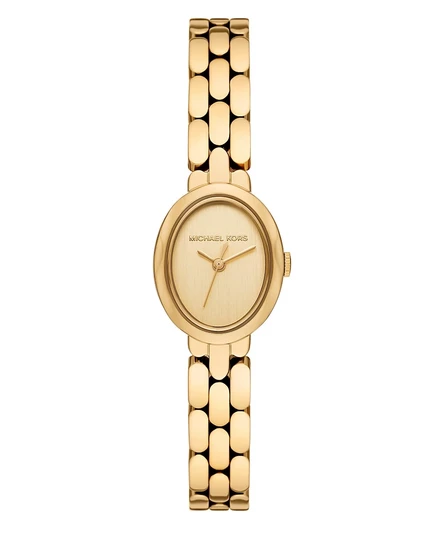 Женские часы Michael Kors Maude с тремя стрелками из нержавеющей стали золотистого цвета, 21 мм