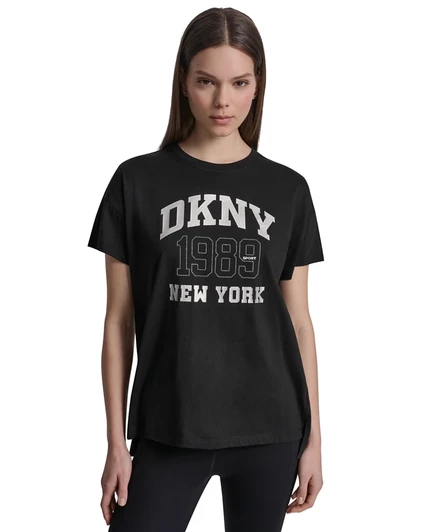 Женская футболка DKNY Sport 1989 с логотипом, черная
