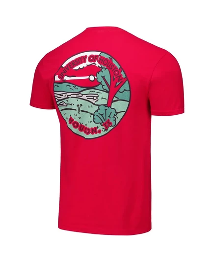 Мужская и женская футболка Image One красного цвета Houston Cougars Scenic Comfort Colors от Image One red