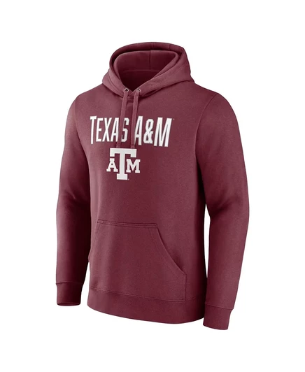 Мужской темно-бордовый пуловер Fanatics Texas A&M Aggies Team Lockup с капюшоном maroon