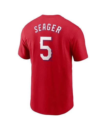 Мужская футболка Nike Corey Seager Red Texas Rangers с именным номером Fuse от Nike red