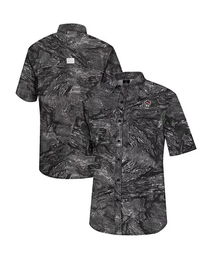 Мужская рубашка Colosseum NC State Wolfpack Realtree, серая