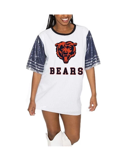 Женское платье Gameday Couture Bling It с пайетками Chicago Bears, бело-синее